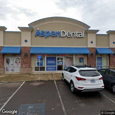 Thumbnail image of the front of a dentist office practice with the name Aspen Dental which is located in Albany, OR